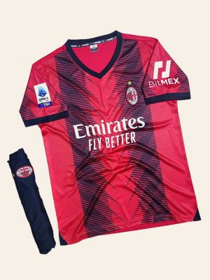 Áo ac milan sọc đỏ đen hàng Việt Nam