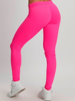 quần legging hồng lưng cao thể thao