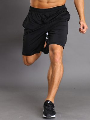 quần short tập gym nam màu đen