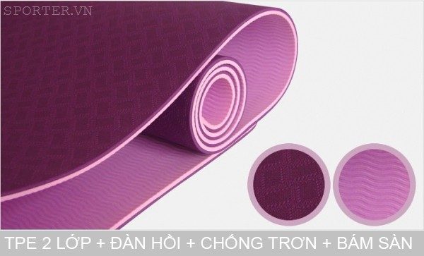 Thảm tập yoga TPE 6mm 2 lớp loại tốt