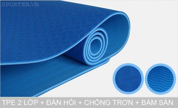 Thảm tập yoga TPE 6mm 2 lớp loại tốt