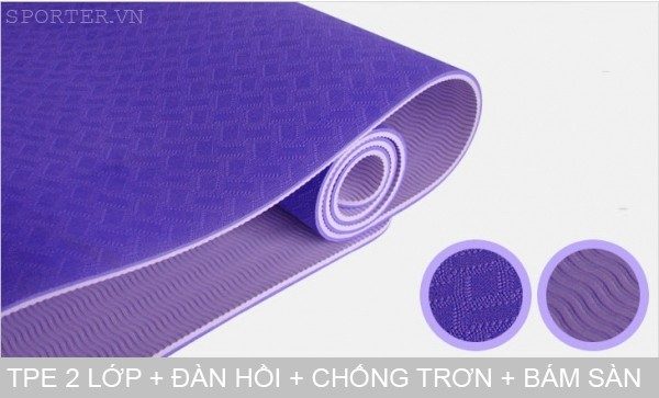 Thảm tập yoga TPE 6mm 2 lớp loại tốt
