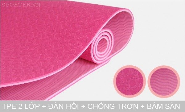 Thảm tập yoga TPE 2 lớp 8mm loại tốt
