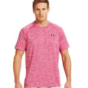 Áo thun thể thao nam Under Armour màu hồng cổ tròn
