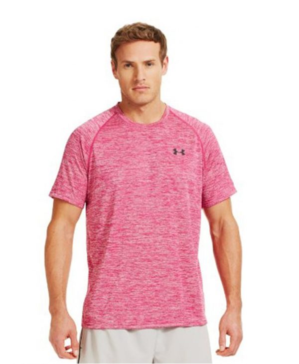 Áo thun thể thao nam Under Armour màu hồng cổ tròn