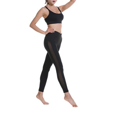 Quần legging snugly phối lưới đen