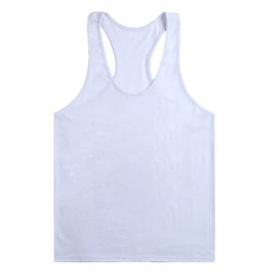 áo ba lỗ tập gym cổ chữ y trắng