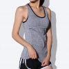 áo thun tanktop ba lỗ tập gym yoga nữ xám dây chéo