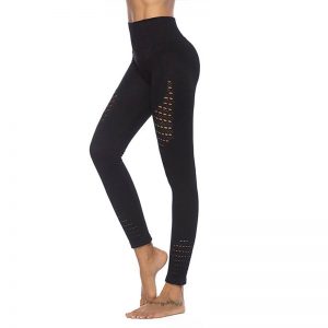 Quần legging hollow màu đen