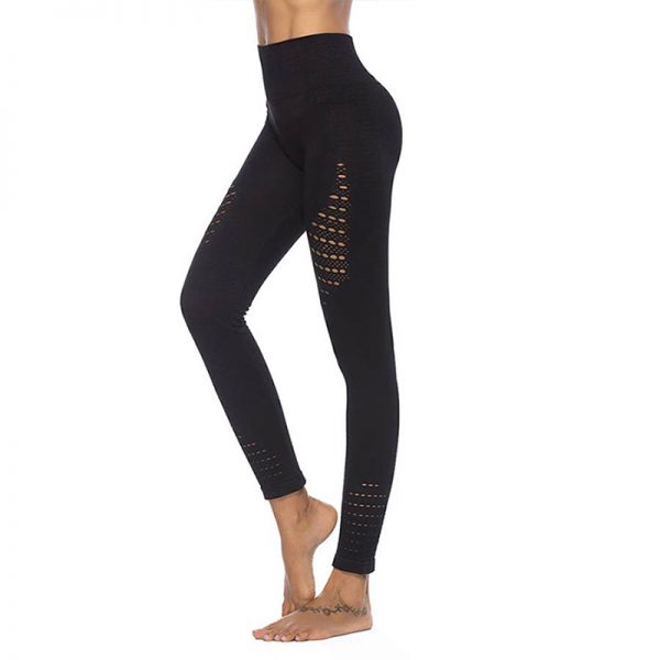 Quần legging hollow màu đen