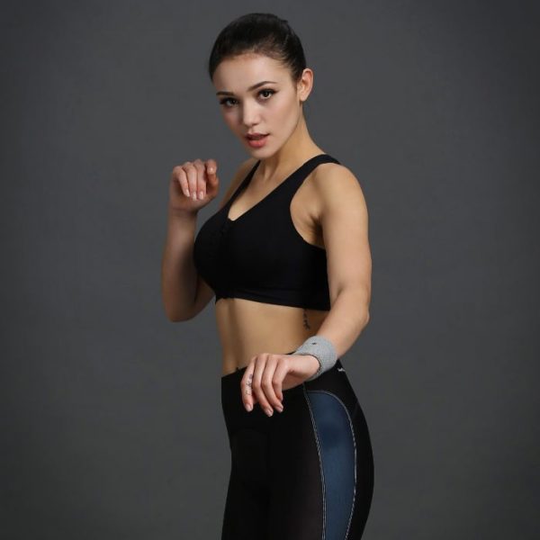 áo ngực thể thao 360s zipper đen