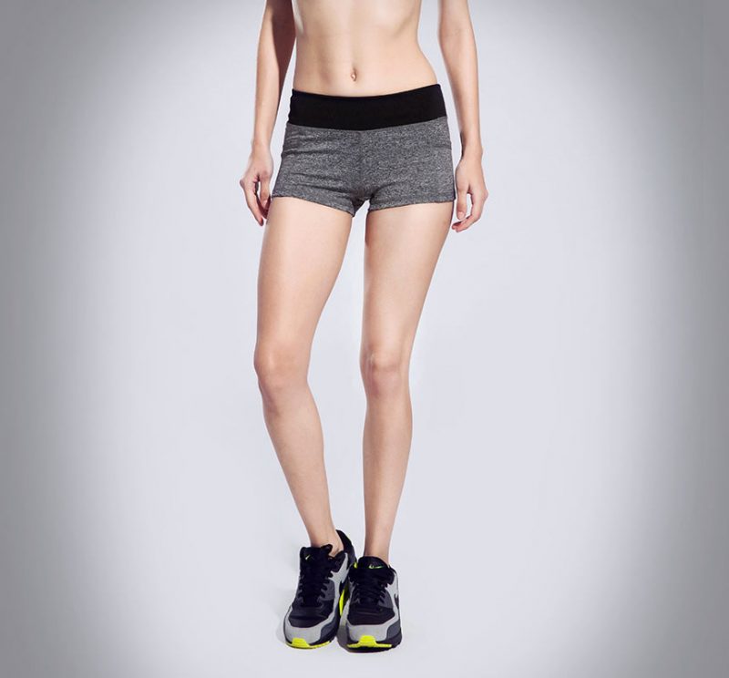 quần short thể thao nữ xám đen 360s