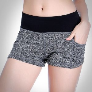 quần short thể thao nữ xám đen 360s