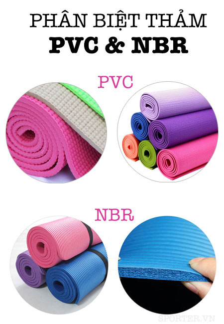 phân biệt thảm tập yoga pvc và nbr