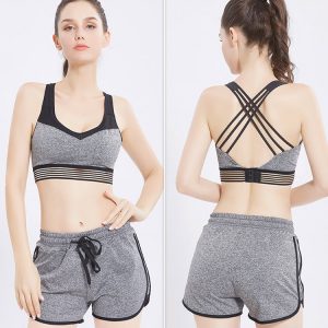 áo ngực thể thao super curl xám đen