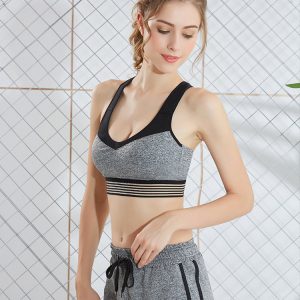 áo ngực thể thao super curl xám đen