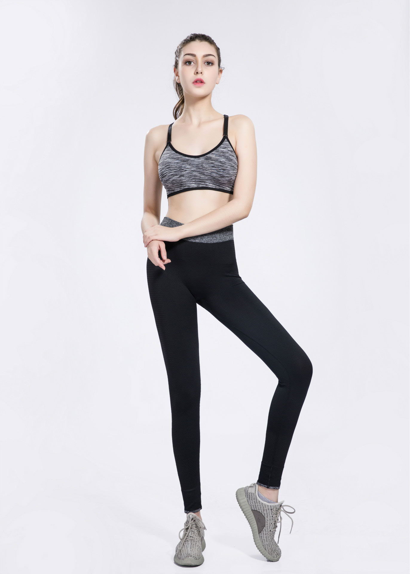 quần legging dệt đen