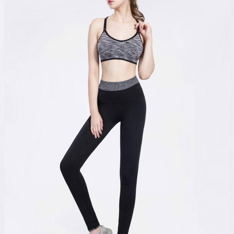 quần legging dệt đen