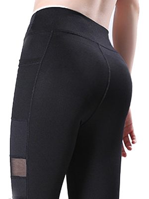 Quần legging lửng grid đen