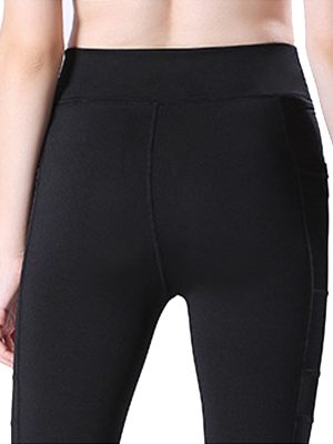 Quần legging lửng grid đen