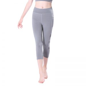 Quần legging lửng grid xám
