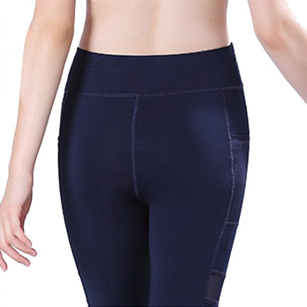 Quần legging lửng grid xanh đen