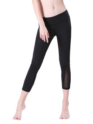 Quần legging lửng power đen