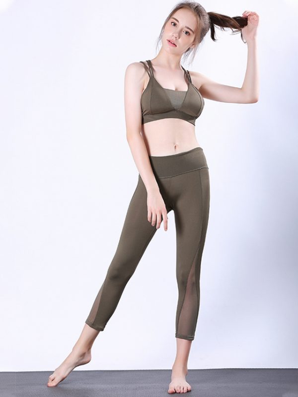 Quần legging lửng power xanh rêu