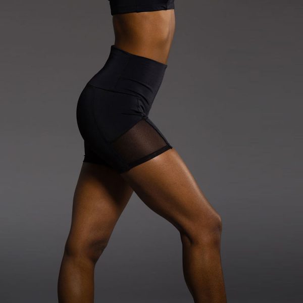 quần short nữ 360s tempo training lưới đen