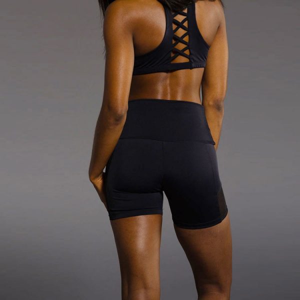 quần short nữ 360s tempo training lưới đen
