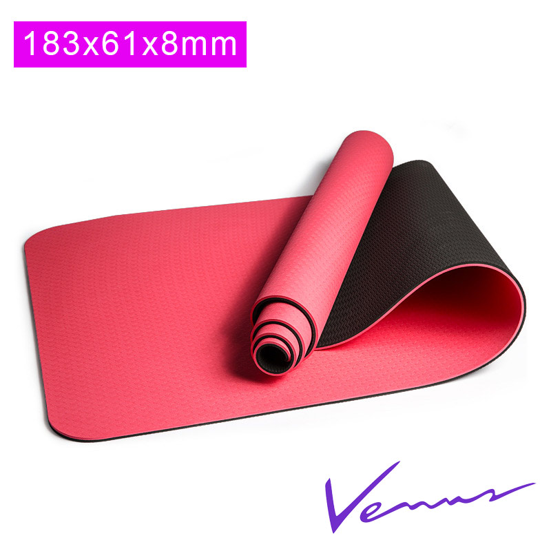 thảm yoga venus đỏ 8mm 2 lớp