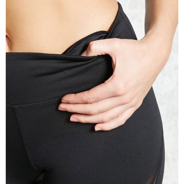quần legging nữ Meshed Active đen phối lưới