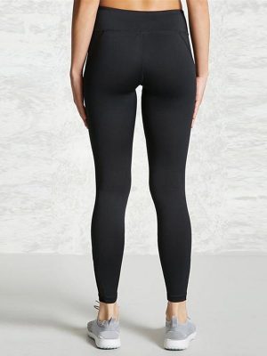 quần legging nữ Meshed Active đen phối lưới