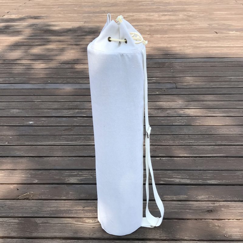 Túi đựng thảm yoga canvas màu trắng