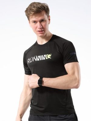 Áo thun thể thao running màu đen