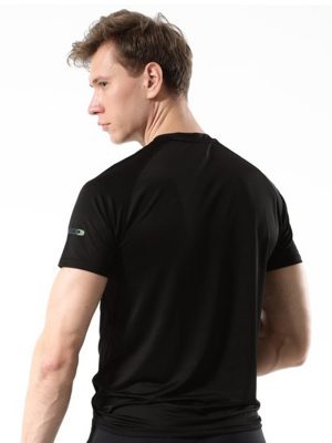 Áo thun thể thao running màu đen