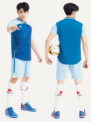 Áo bóng đá không logo Dragon màu xanh dương