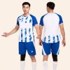 Áo bóng đá không logo passat ii màu trắng xanh