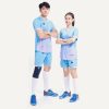 Áo bóng đá không logo cross màu xanh biển
