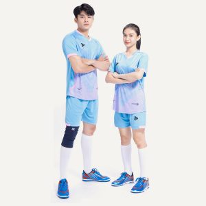 Áo bóng đá không logo cross màu xanh biển