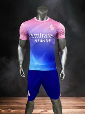 Áo AC Milan hồng xanh loan màu hồng sang tím hàng Việt Nam